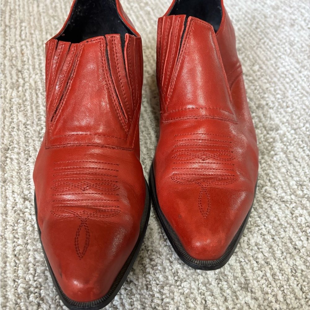 Durango Red Leather ankle bootie size 6.5